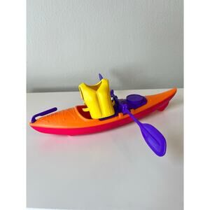 Greenbrier International Orange Purple Fashion Doll Kayak with Life Vest